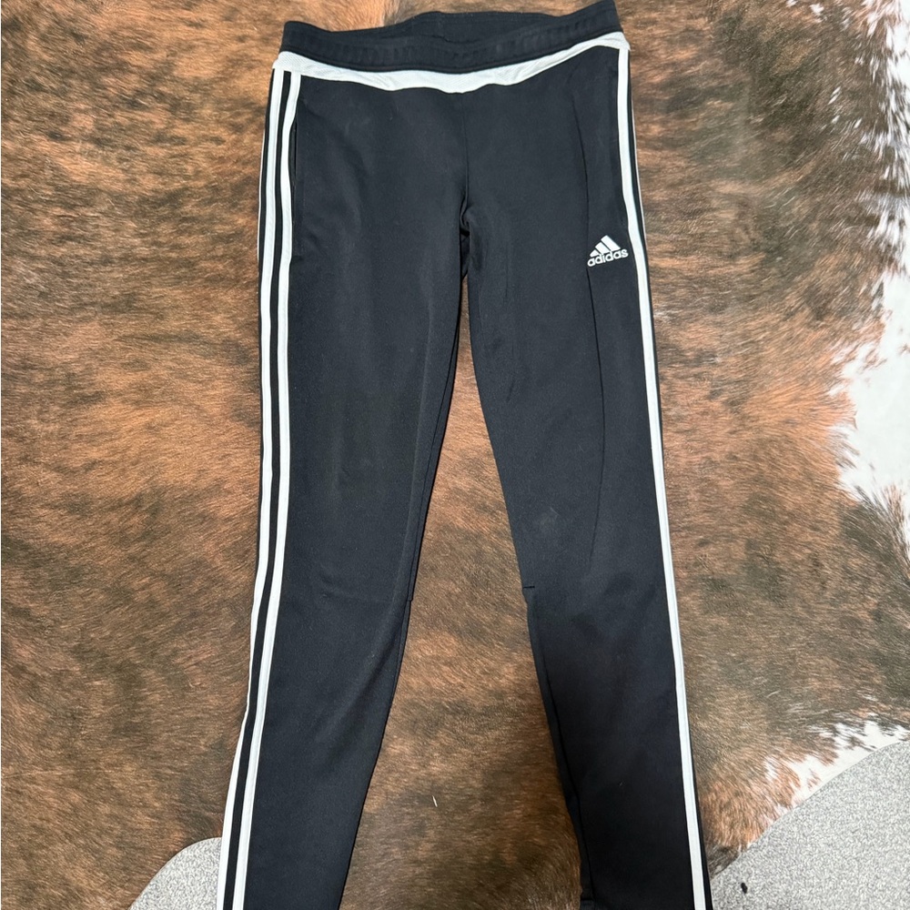 Adidas Black pants with White Stripes